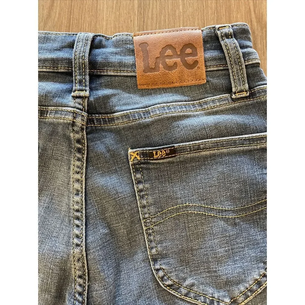 Lee Shorts Womens 25‎ Bermuda Denim Jean Medium Blue Wash 100% Cotton Made n USA